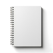 Plain White Notebook Mockup Isolated With White Background. Generative Ai. 