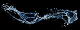Fototapeta Łazienka - 抽象的な青い波と水しぶきの3dイラスト