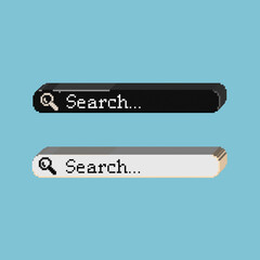 Fototapete - Isometric Asset from Pixel art square 3d of search button for  items asset. Isomeric search button on pixelated style. 8bits perfect for game asset or design element for your game design.3d pixel