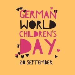 Wall Mural - German world children's day 20 September national international celebrate child's use for important events 