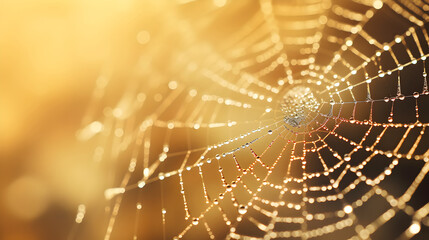 Spider's web close up macro shot