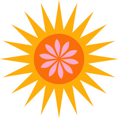 Wall Mural - Mexican decorative sun graphic element