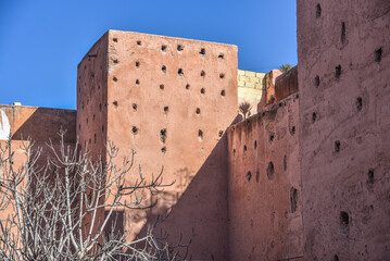 Wall Mural - Marrakech, Morocco - Feb 8, 2023: The Saadian tombs in the Kasbah district of Marrakech Medina