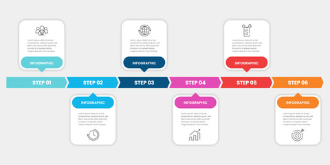 Wall Mural - Infographic template for business. Modern Timeline.