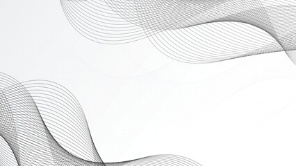 Poster - white background with wavy lines copy space