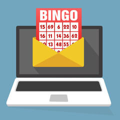Poster - cartella del bingo illustrazioni fondo trasparente isolato icona	 Laptop con busta e documento con contratto o modulo iscrizione sullo schermo. posta elettronica. Illustrazione piatta - illustrazioni