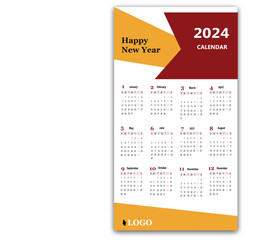 Wall Mural - calendar 2024 