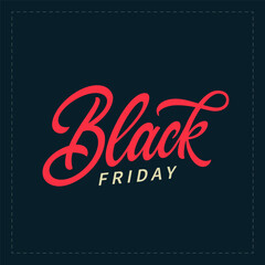 Poster - Black Friday text. Typography design element. Black Friday sale hand lettering design.
