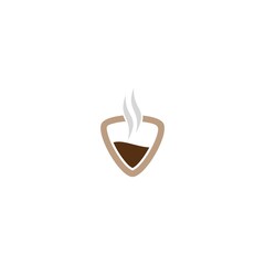 Wall Mural - Hot Coffee abstract icon. Coffee shop logo