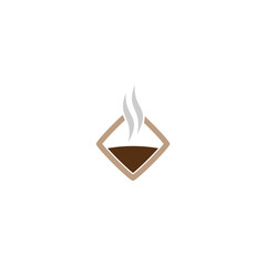 Wall Mural - Hot Coffee abstract icon. Coffee shop logo