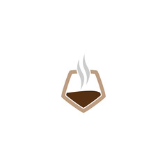 Wall Mural - Hot Coffee abstract icon. Coffee shop logo