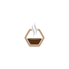 Wall Mural - Hot Coffee abstract icon. Coffee shop logo