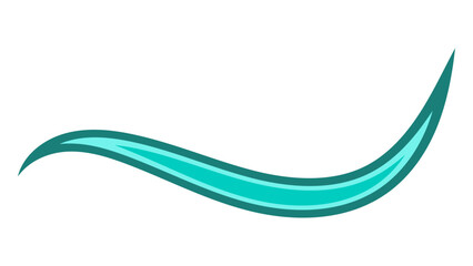 Poster - Turquoise sea wave curve stripe, logo line swash swoosh wave