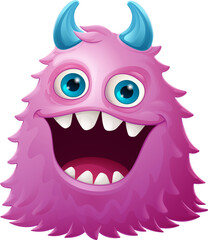 Wall Mural - Monster Alien Cute Cartoon Funny Character Mascot