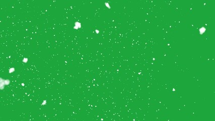 Wall Mural - Snow falling on green screen background