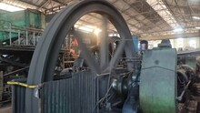 Steam Engine Flywheel In A Dutch Heritage Sugar Factory