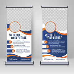 Wall Mural - Corporate rollup or X banner design template