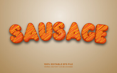 Poster - sausage 3d editable text style effect