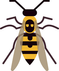Poster - wasp flat icon. buzzing insect. flying animal