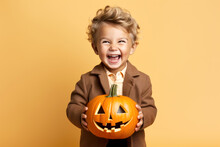 Baby Hold Pumpkin Halloween For Happy Halloween Festival