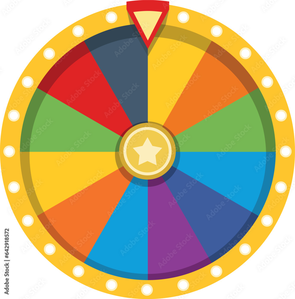 Fortune wheel template. Color cartoon gambling symbol Stock Vector ...