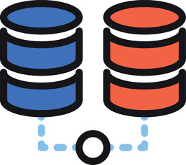 Poster - database icon. color data storage disc symbol