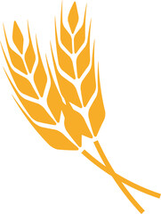 Sticker - Bread grain golden shape emblem. Farm harvest symbol