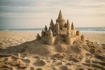 Wall Mural - sandcastle on the beach