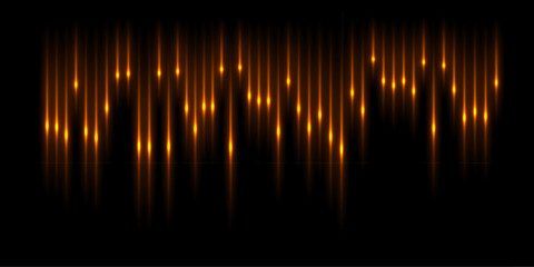 Poster - Sound wave pulse with frequency lines and glow light effect vector illustration. Abstract spectrum waveform pattern, equalizer graph of audio energy, digital signal of recording, voice, music or song