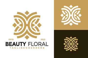 Wall Mural - Letter H Beauty Floral Ornament logo design vector symbol icon illustration