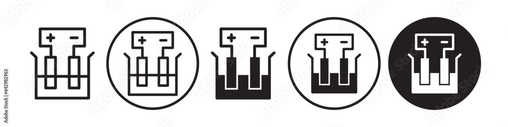 Electrolysis Icon. electrolyte anode cathode ion plate use in chemical ...
