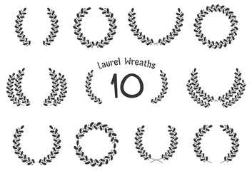 Sticker - 46 Hand drawn laurel wreaths