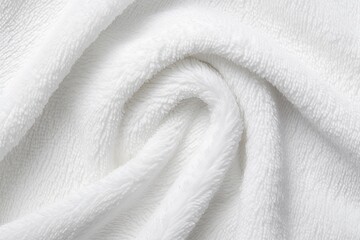 Wall Mural - Close up image of a towel s texture This towel made of terry cloth is commonly used for bathing or at the beach It has a soft and fluffy feel resembling a thick textile Captured from