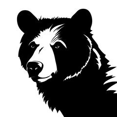 Wall Mural - Bear head icon. Bear silhouette. Black symbol of bear.
