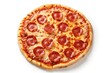 Pepperoni pizza on white background with clipping path clear focus