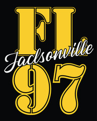 Wall Mural - Retro college varsity font typography florida jacksonville slogan vector print for tee - t shirt and sweatshirt - hoodie
