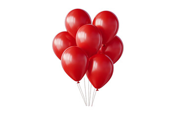 Red balloons isolated on white isolated on transparent background - High Quality PNG for design projects