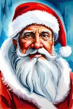 Painting Style Santa Claus Portrait