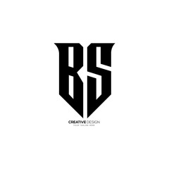 Poster - Letter Bs with modern shield shape security business cyber typography monogram logo