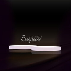 Wall Mural - Bright white podium with on black texture design