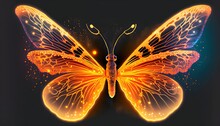 Orange Butterfly With A Black Background, Orange, Butterfly, Black, Background, Wing, Wings, Beauty, Wildlife, Wallpaper, Design, Pattern, Color, Beautiful