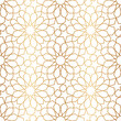 Morocco gold seamless pattern. Repeating golden marocco grid. Arabic background. Repeated simple moroccan mosaic motive. Islamic texture. Design prints. Abstract arabesque patern. Vector illustration