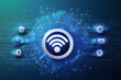 © Sorawit - modern wifi communication technology background ai generated