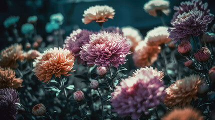 Poster - beautiful flowers made with color filters