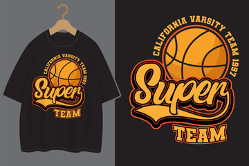 Canvas Print - Super team basketball varsity typography t shirt design