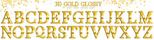 3D Gold Letter Glossy A-Z Uppercase