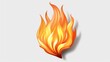 3d fire flame icon isolated on transparent background. Render of fire emoji, energy and power concept. 3d cartoon simple illustration