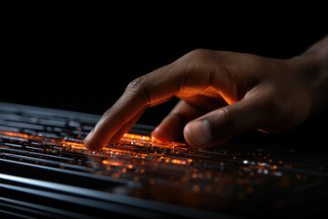 Canvas Print - A close-up of a person's hand participating in an online challenge or trend that went viral. Generative Ai.