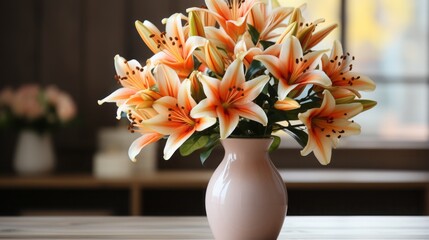 Poster - Bouquet of beautiful orange lily flowers