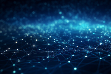 Poster - generative ai collage image picture of connected lines on cosmic background data network concept